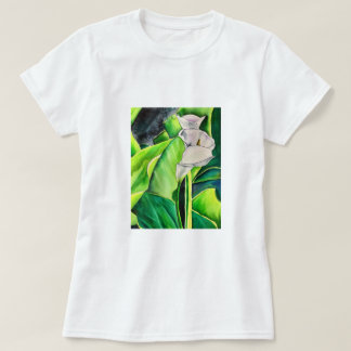 Wasserfarben-Blütenkalk T-Shirt