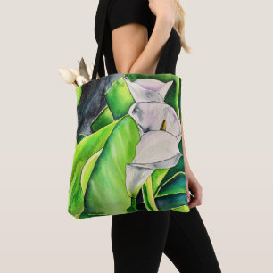 Wasserfarben-Blütenkalk Tasche
