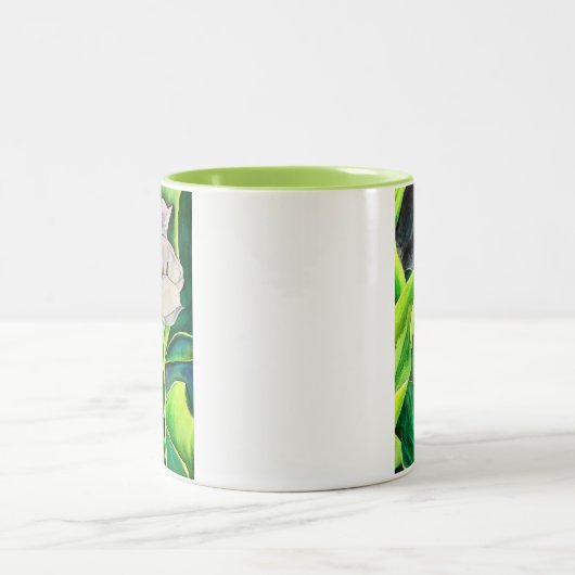 Wasserfarben-Blütenkalk Zweifarbige Tasse (Mittel)