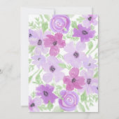 Wasserfarben-Blütenmädchen-Kinderdusche Einladung (Rückseite)