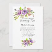 Wasserfarben Blütenspülung Babydusche per Mail Einladung (Vorderseite)