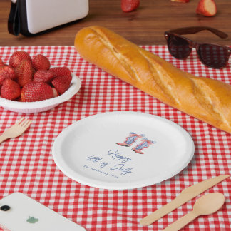 Wasserfarben-Bögen zum 4. Juli im Prepper-Stil Pappteller