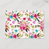 Wasserfarben-Boho Bläschendusche Windelwanne Winde Begleitkarte (Rückseite)