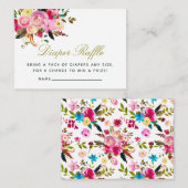 Wasserfarben-Boho Bläschendusche Windelwanne Winde Begleitkarte (Vorne/Hinten)