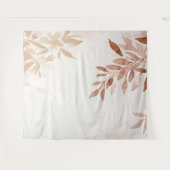 Wasserfarben-Boho Herbstleaven und Zweige Wandteppich (Vorderseite (Horizontal))