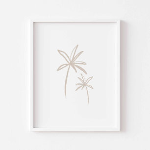 Wasserfarben-Boho-Palmenposter Poster