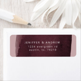 Wasserfarben-Bordeaux-Waschrücksendetikett