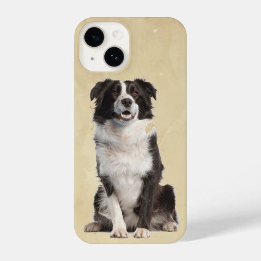 Wasserfarben-Border-Collie-Hund Tier iPhone Hülle (Rückseite)