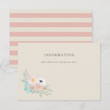 Wasserfarben-Bouquet, Brautparty-Informationskarte