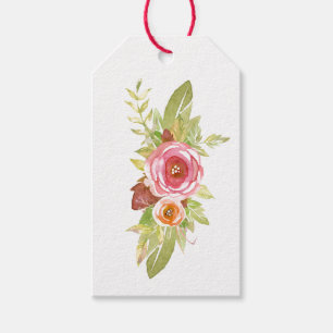 Wasserfarben-Bouquet-Geschenketiketts Geschenkanhänger