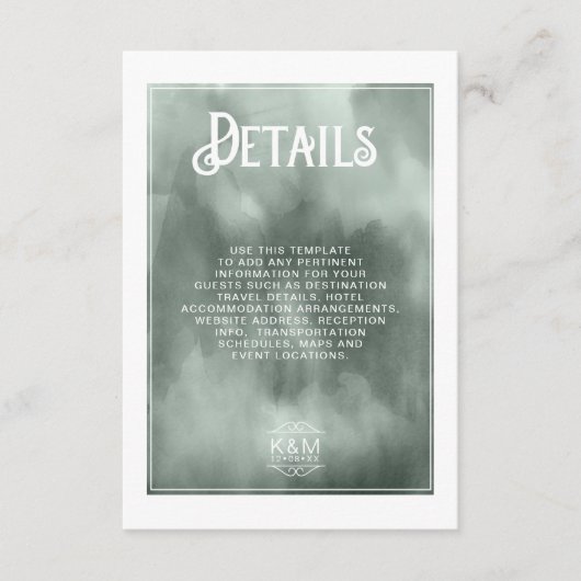 Wasserfarben-Bouquet-Hochzeitsdetails - Blush-ID65 Begleitkarte (Vorderseite)