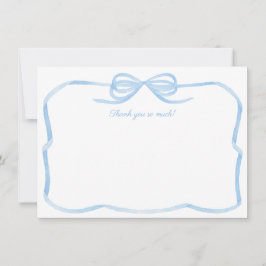 Wasserfarben Bow Etwas Blaues Brautparty Dankeskarte