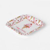 Wasserfarben-Bow Pink-Eiscreme-Kon-Party Pappteller (Gewinkelt)