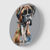 Wasserfarben-Boxer Persönliche Wandaufhängung Große Wanduhr (Winkel)