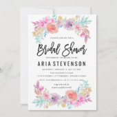Wasserfarben Brautdusche Einladung (Vorderseite)