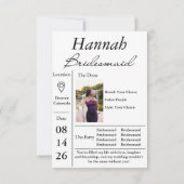 Wasserfarben Bridesmaid Einladung Periwinkle Viole (Rückseite)