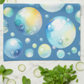 Wasserfarben Bubbles Küche Handtuch (Gefaltet)