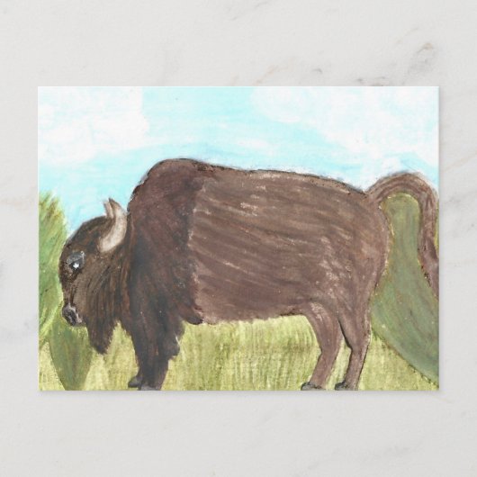 Wasserfarben Buffalo Postkarte | Natur | Einzigart (Vorderseite)