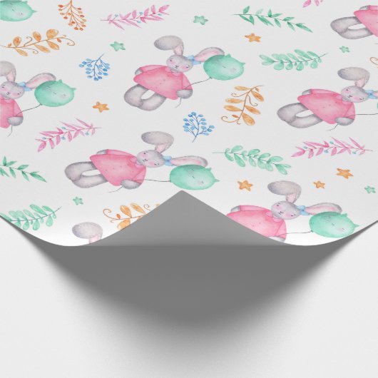 Wasserfarben Bunnies Geschenkpapier (Ecke)