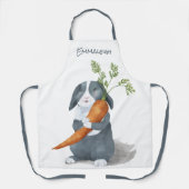 Wasserfarben Bunny Rabbit Mit Monogramm Schürze (Vorderseite)