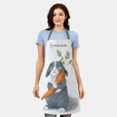 Wasserfarben Bunny Rabbit Mit Monogramm Schürze (Getragen)