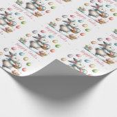 Wasserfarben Bunny's Joyful Easter Egg Hunt Geschenkpapier (Ecke)