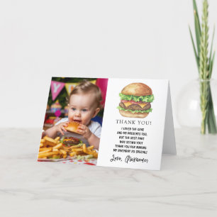 Wasserfarben Burger Party Geburtstag Danke