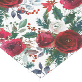 Wasserfarben Burgund Winter Blume Weihnachten Kurzer Tischläufer (Ecke)