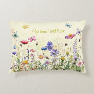 Wasserfarben-Butterfliegen-Wildblume - beide Buchs Dekokissen