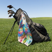 Wasserfarben Butterfly Blumengarten Personalisiert Golfhandtuch (Gras)