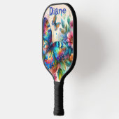 Wasserfarben Butterfly Blumengarten Personalisiert Pickleball Schläger (Links)