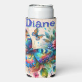 Wasserfarben Butterfly Blumengarten Personalisiert Selters Dosenkühler (Seltzer Rückseite)