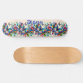 Wasserfarben Butterfly Blumengarten Personalisiert Skateboard (Horizontal)