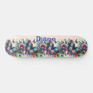 Wasserfarben Butterfly Blumengarten Personalisiert Skateboard