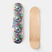 Wasserfarben Butterfly Blumengarten Personalisiert Skateboard (Vorderseite)