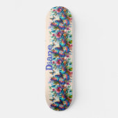 Wasserfarben Butterfly Blumengarten Personalisiert Skateboard (Vorderseite)