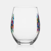 Wasserfarben Butterfly Blumengarten Personalisiert Weinglas Ohne Stiel (Rechts)