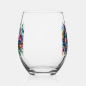 Wasserfarben Butterfly Blumengarten Personalisiert Weinglas Ohne Stiel (Links)