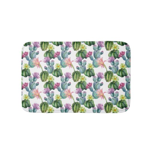 Wasserfarben Cacti Art Muster Badematte (Vorderseite)