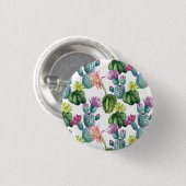 Wasserfarben Cacti Art Muster Button (Vorne & Hinten)