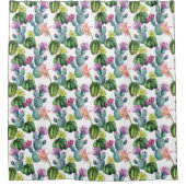 Wasserfarben Cacti Art Muster Duschvorhang (Vorderseite)