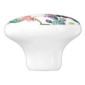 Wasserfarben Cacti Art Muster Keramikknauf (Seitenansicht)