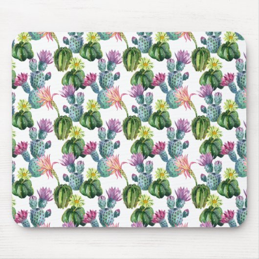 Wasserfarben Cacti Art Muster Mousepad (Vorne)