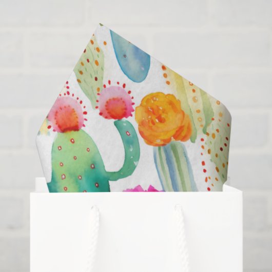 Wasserfarben Cactus Art Desert Colorful Southwest Seidenpapier (Geschenktüte)