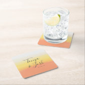 Wasserfarben-Candycorn-Halloween-Hochzeit Rechteckiger Pappuntersetzer (Vor Ort)