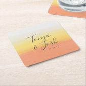 Wasserfarben-Candycorn-Halloween-Hochzeit Rechteckiger Pappuntersetzer (angewinkelt)
