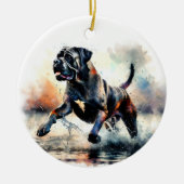 Wasserfarben Cane Corso Hund Keramik Ornament (Vorne)