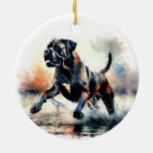 Wasserfarben Cane Corso Hund Keramik Ornament (Hinten)