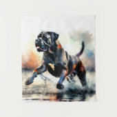 Wasserfarben Cane Corso Hund Wandteppich (Vorderseite)