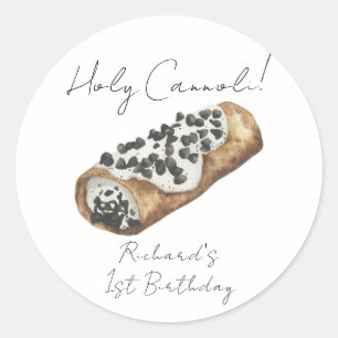 Wasserfarben-Cannoli-1.-Geburtstagsfeier Runder Aufkleber